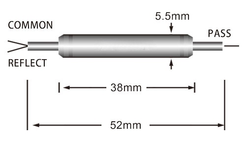 1x2 CWDM Single Channel 20nm Channel Spacing Dimension Drawing