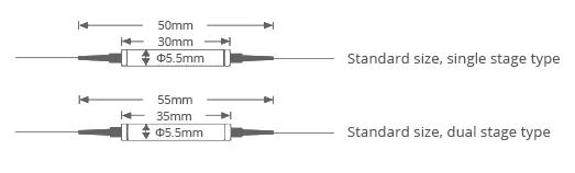 1310, 1550nm Polarization Insensitive Optical Isolator Dimension