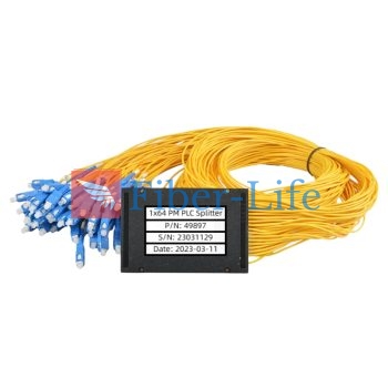 1x64 1310nm 1550nm ABS Box Polarization Maintaining PLC Splitter Slow Axis Working