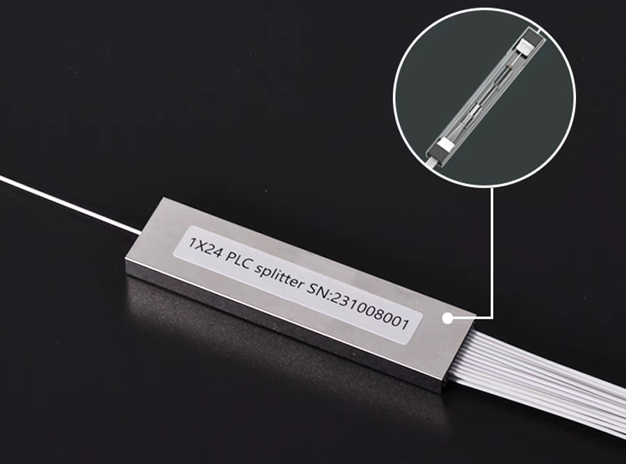 1xN, 2xN PM PLC Splitter Bare Fiber Steel Tube Slow, Fast Axis WorkingFeature