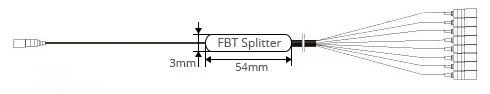 FBT Fiber Coupler Splitter 250, 900um fiber diameter