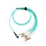 OM3 Multimode MTP-12 Breakout Cable, Aqua