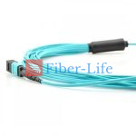 24-Fiber OM3 Multimode MTP-24 Breakout Cable, Aqua