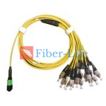 24-Fiber OS2 SingleMode MPO Breakout Cable, Yellow