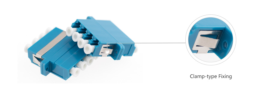 LC/UPC to LC/UPC Quad Singlemode/Multimode Plastic Fiber Optic Adapter/Coupler with Flange-1