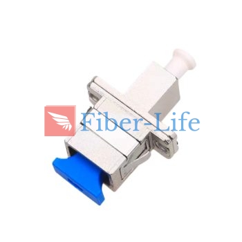 LC UPC Female To SC UPC Female Hybrid Simplex Metal Fiber Optic Adapter With Flange