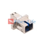 LC UPC Female To SC UPC Female Hybrid Simplex Metal Fiber Optic Adapter With Flange