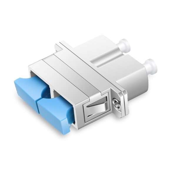 LC to SC Hybrid Metal Fiber Optic AdapterCoupler with Flange-1