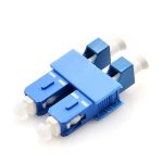 LCUPC Female to SCUPC Male Hybrid Duplex SinglemodeMultimode Plastic Fiber Optic AdapterCoupler without Flange-1