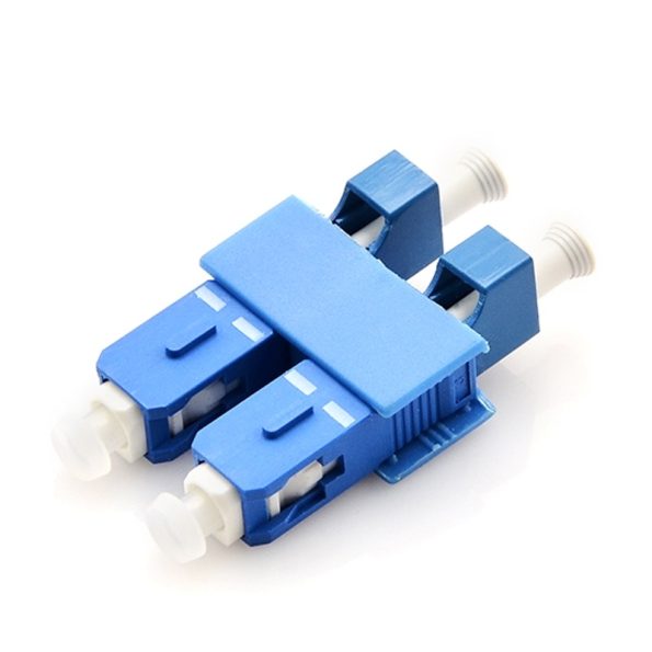 LCUPC Female to SCUPC Male Hybrid Duplex SinglemodeMultimode Plastic Fiber Optic AdapterCoupler without Flange-1