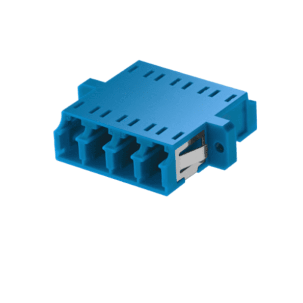 LCUPC to LCUPC Quad SinglemodeMultimode Plastic Fiber Optic AdapterCoupler with Flange-3