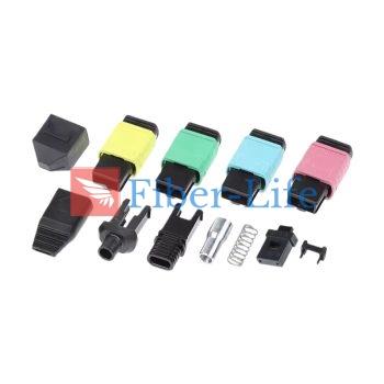MPO-12 Ribbon Fiber Optic Connector Components