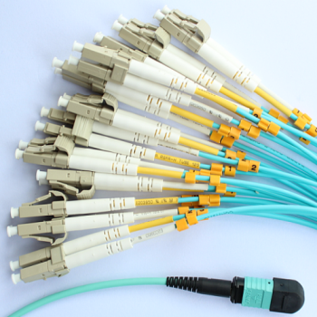 OM3 Multimode MPO-24 Breakout Cable, Aqua-2