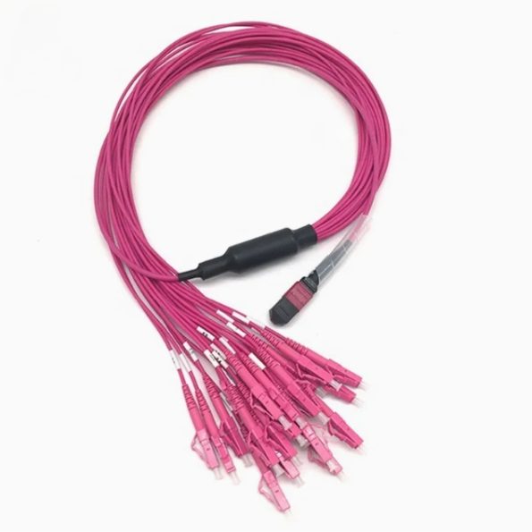 OM4 Multimode MPO-24 Breakout Cable, Magenta