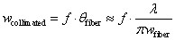 fiber collimator formula