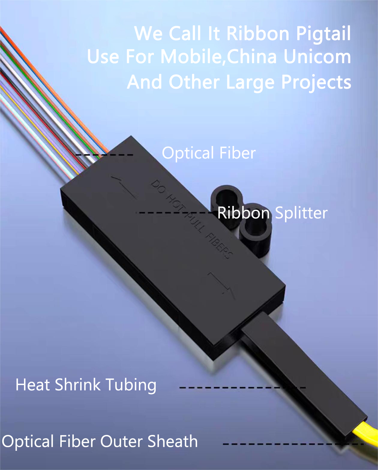 OS2 Single Mode 4-12 Fibers Ribbon Fiber Optic Pigtail-2