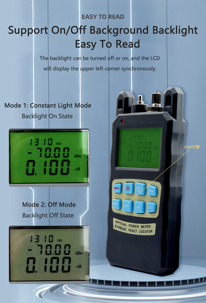 Optical Power Meter + Visual Fault Locator with 2.5mm Universal Connector-3