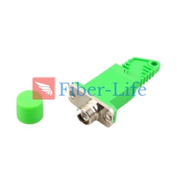 E2000 APC Female To FC APC Female Simplex Singlemode Hybrid Fiber Optic Adapter With Flange-2