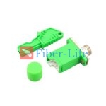 E2000 APC Female To FC APC Female Simplex Singlemode Hybrid Fiber Optic Adapter With Flange