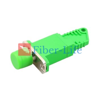 E2000 APC Female To FC APC Female Simplex Singlemode Hybrid Fiber Optic Adapter With Flange