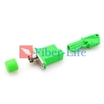 E2000 APC Female To FC APC Female Simplex Singlemode Hybrid Fiber Optic Adapter With Flange
