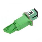 E2000(LSH)APC to SCAPC Simplex OS2 Single Mode Hybrid Fiber Optic AdapterCoupler with Flange-3