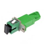 E2000(LSH)APC to SCAPC Simplex OS2 Single Mode Hybrid Fiber Optic AdapterCoupler with Flange-3