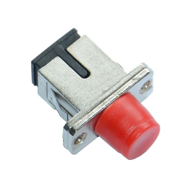 FC Female to SC Female Hybrid Simplex Single ModeMultimode Fiber Optic AdapterCoupler with Flange-5