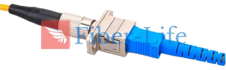 FC UPC Female to SC UPC Female Hybrid Simplex Metal Fiber Optic Adapter With Flange Extending Fiber Connection