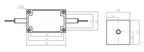 High power Polarization Insensitive Optical Isolator Package Dimension