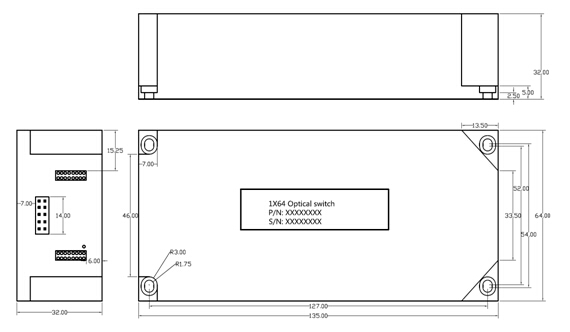 1×64 PM Optical Switch Dimensions-2