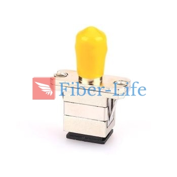 ST UPC Female To SC UPC Female Hybrid Simplex Metal Fiber Optic Adapter With Flange