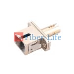 ST UPC Female To SC UPC Female Hybrid Simplex Metal Fiber Optic Adapter With Flange