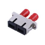 ST to SC Hybrid Metal Fiber Optic AdapterCoupler with Flange-1