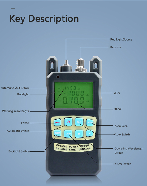 Optical Power Meter + Visual Fault Locator with 2.5mm Universal Connector-4