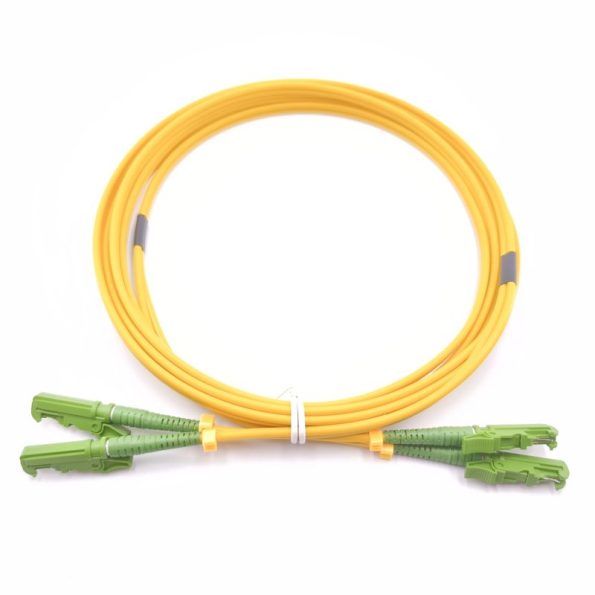 E2000 APC to E2000 APC Duplex OS2 Singlemode Fiber Patch Cable