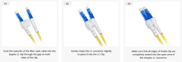 duplex LC connector clip usage