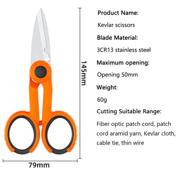 Serrated Kevlar Scissors Fiber Optic Cutter-2