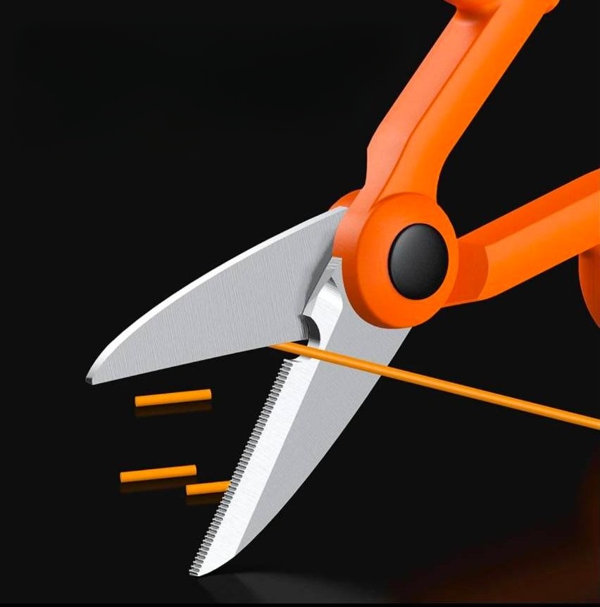 Serrated Kevlar Scissors Fiber Optic Cutter groove design