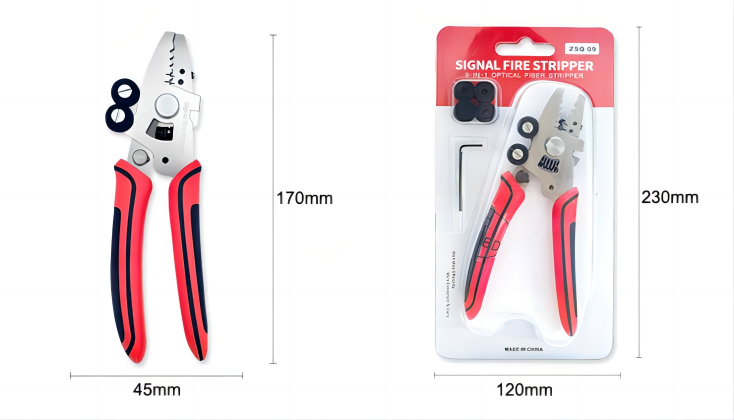 Signal Fire Optical Fiber Stripper Dimension.