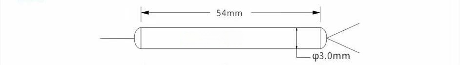 1x2 1550nm PM FBT Splitter With Steel Tube Dimension Figure