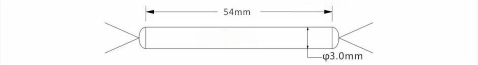 2x2 1550nm PM FBT Splitter With Steel Tube Dimension Figure