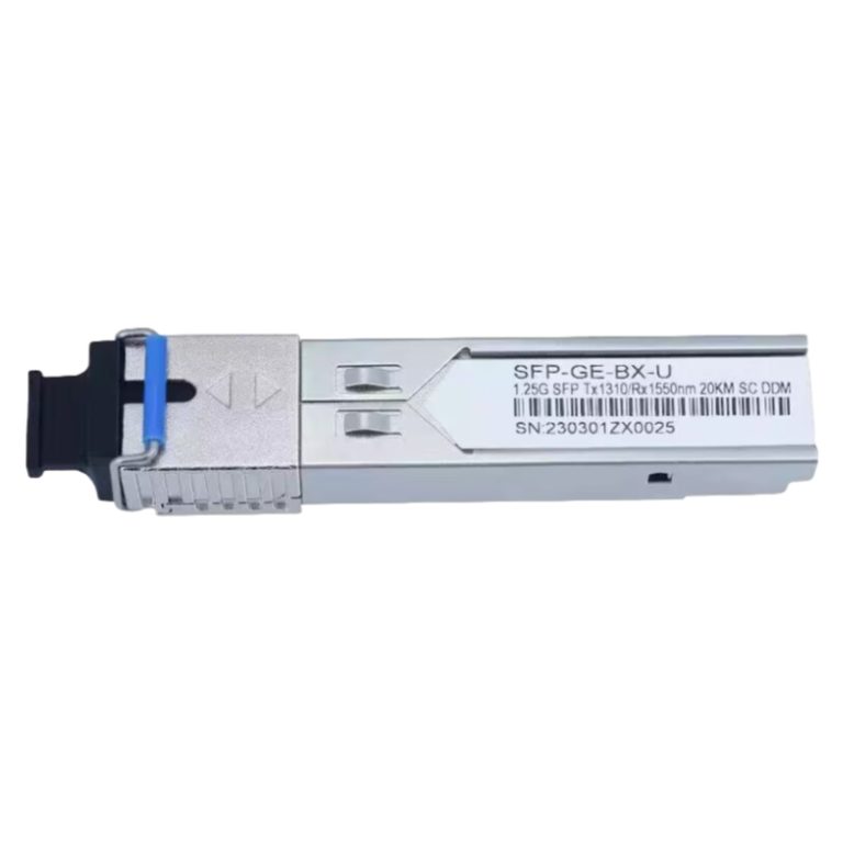 1000BASE-BX-U SFP BiDi 1310nm-TX 1550nm-RX 20km DOM Simplex SC UPC SMF Optical Transceiver Module