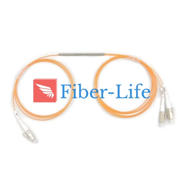 1x2 850nm Single Window Multimode FBT Coupler Splitter With Steel Tube