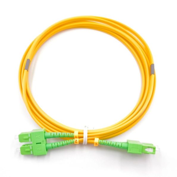 SC APC To SC APC Duplex OS2 Singlemode Fiber Patch Cable