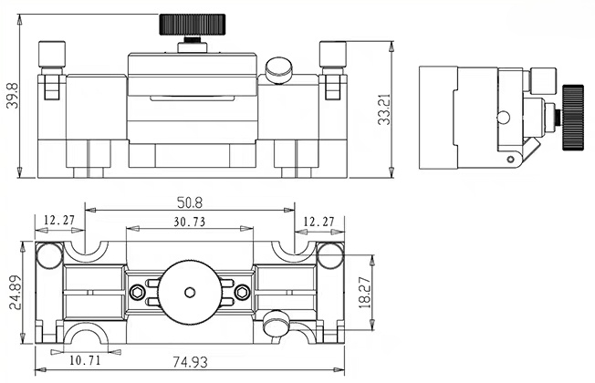 In-Line Fiber Polarization Controller Dimension Drawing