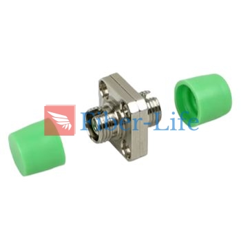 FC APC To FC APC Simplex Singlemode Multimode Square Solid Type Two Piece Metal Fiber Optic Adapter With Flange