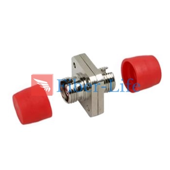 FC UPC To FC UPC Simplex Singlemode Multimode Square Solid Type Two Pieces Metal Fiber Optic Adapter With Flange