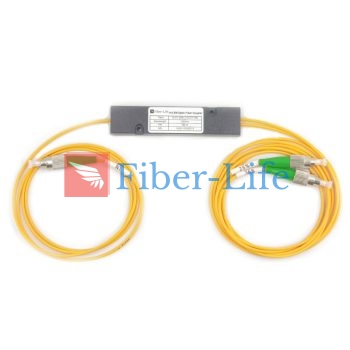 1x2 1260nm-1620nm All Band Singlemode FBT Coupler Splitter With ABS Box