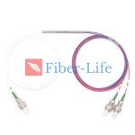 1x2 1310nm 1490nm 1550nm Three Window Singlemode FBT Coupler Splitter With Steel Tube